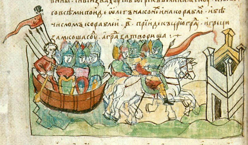 Картинки по запросу Поход князя Олега на Царьград 941 г. Миниатюра из Радзивилловской летописи