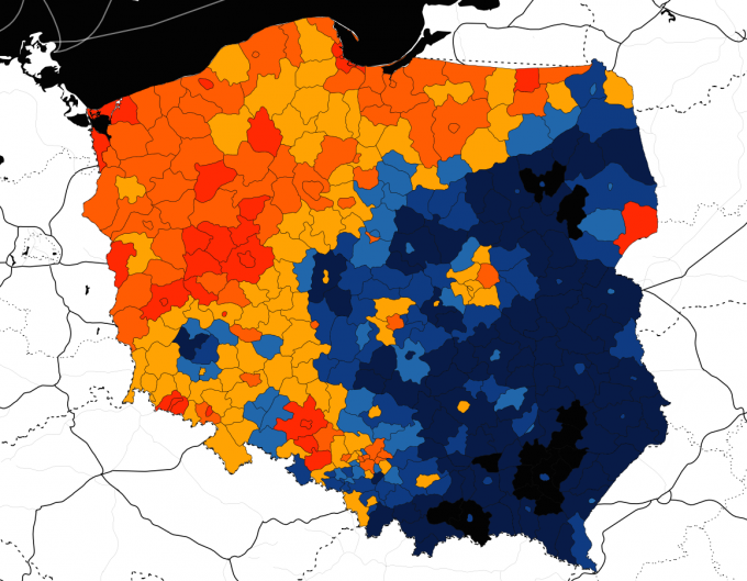 Карта выборов в польше