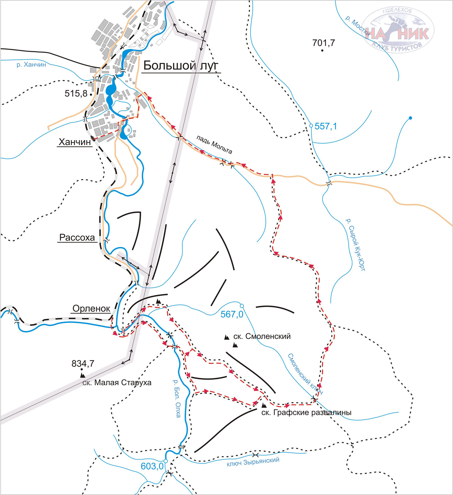 Карта олхинского плато