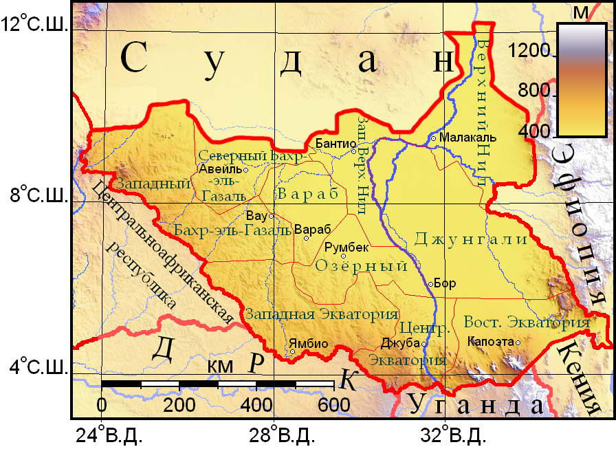 Республика судан карта