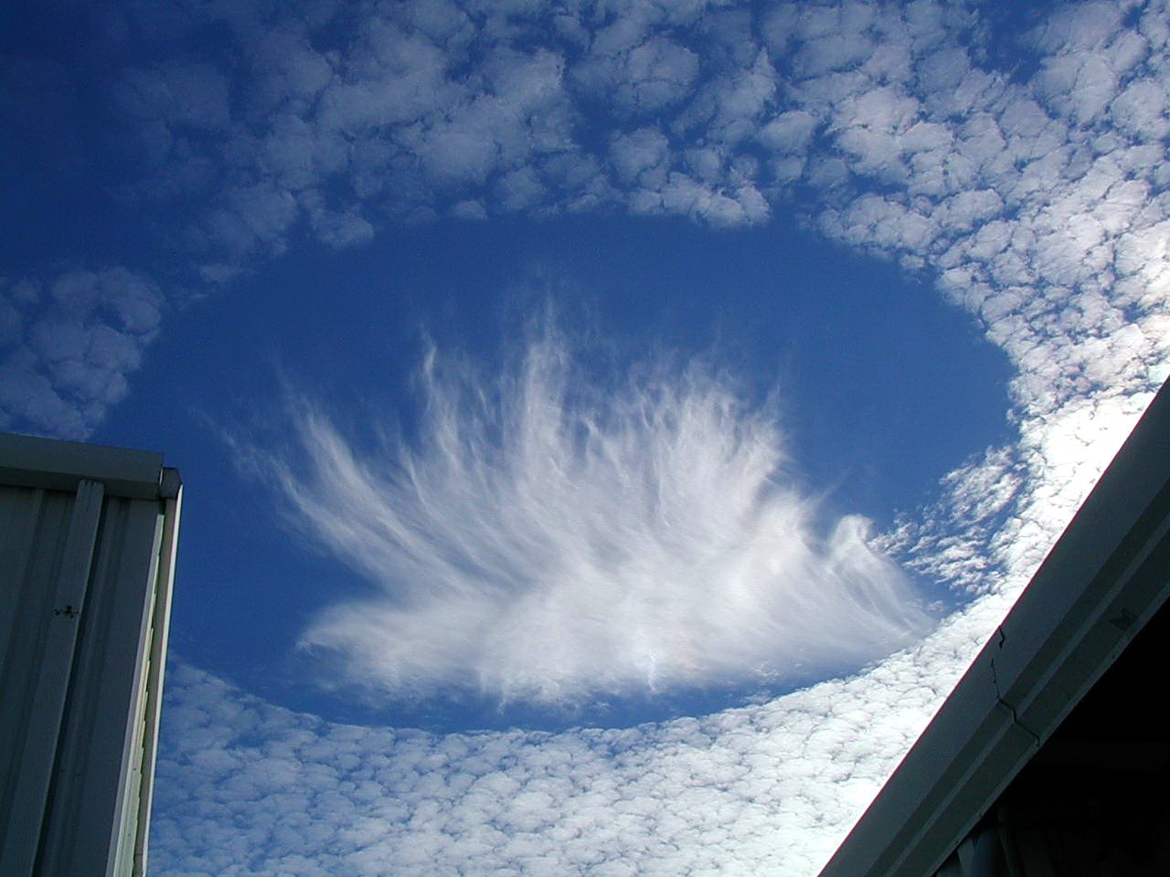 Облако казалось застыло. Эффект Fallstreak. Эффект Fallstreak в перисто- кучевых облаках. Вирга атмосферное явление. Озоновые дыры.