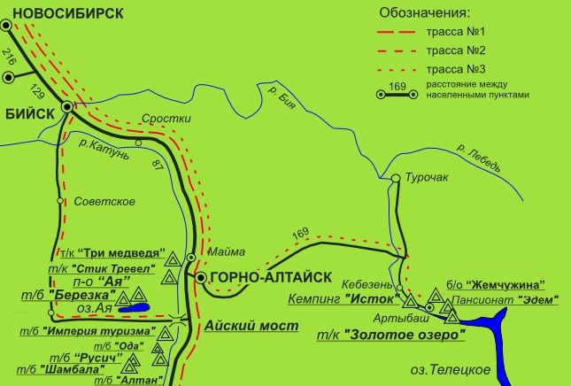 Алтай бирюзовая катунь карта