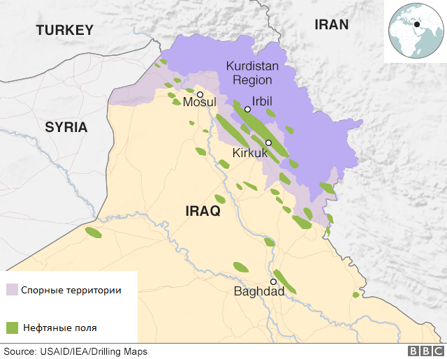 Иракский курдистан карта