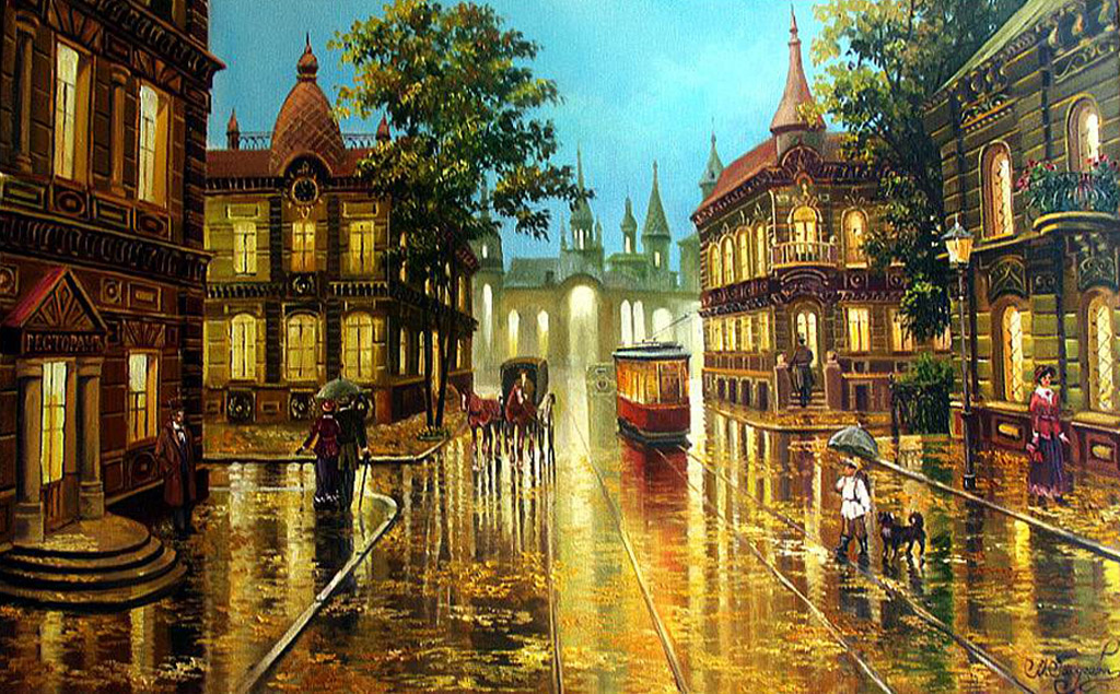 Старинные города картины. Картины Марии Гордеевой городские пейзажи.