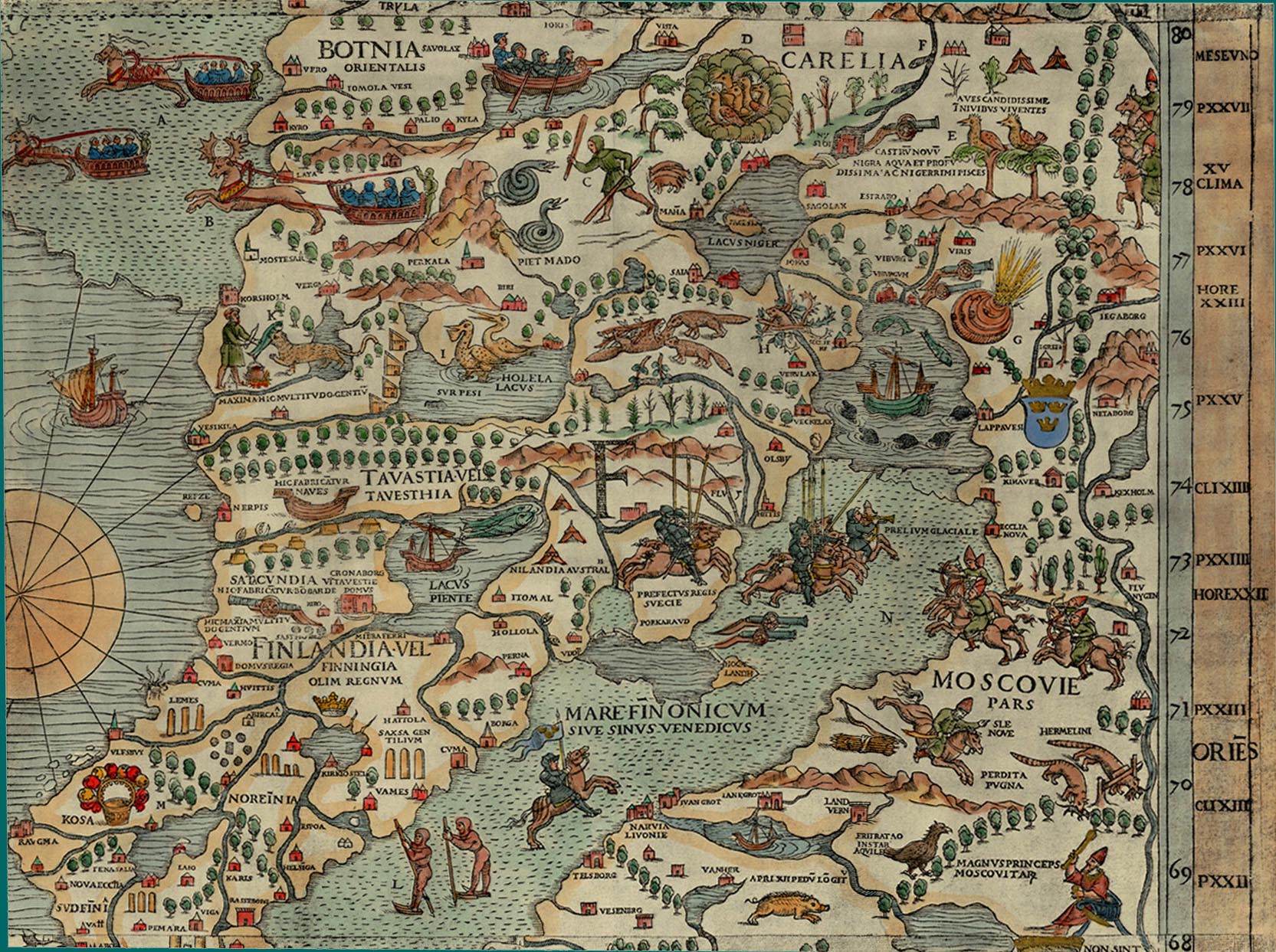 Карта старый веках. Морская карта Олафа Магнуса 1539 год. Карта Олафа Магнуса 1539 в высоком. Олаф Магнус карта 1539 высокое разрешение.