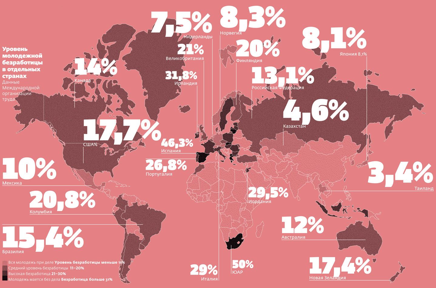 Международные проблемы 2020. Статистика безработицы в мире. Карта безработицы в мире.