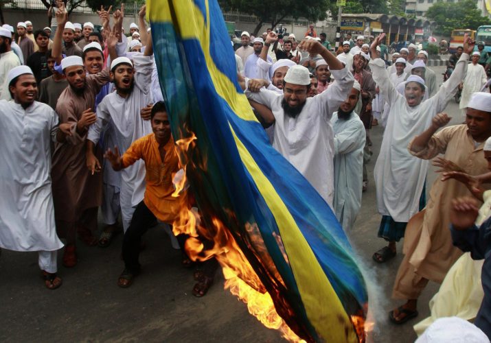 заседание для тех кому не все равно - Страница 30 Swedish-flag-burning-muslims-715x500