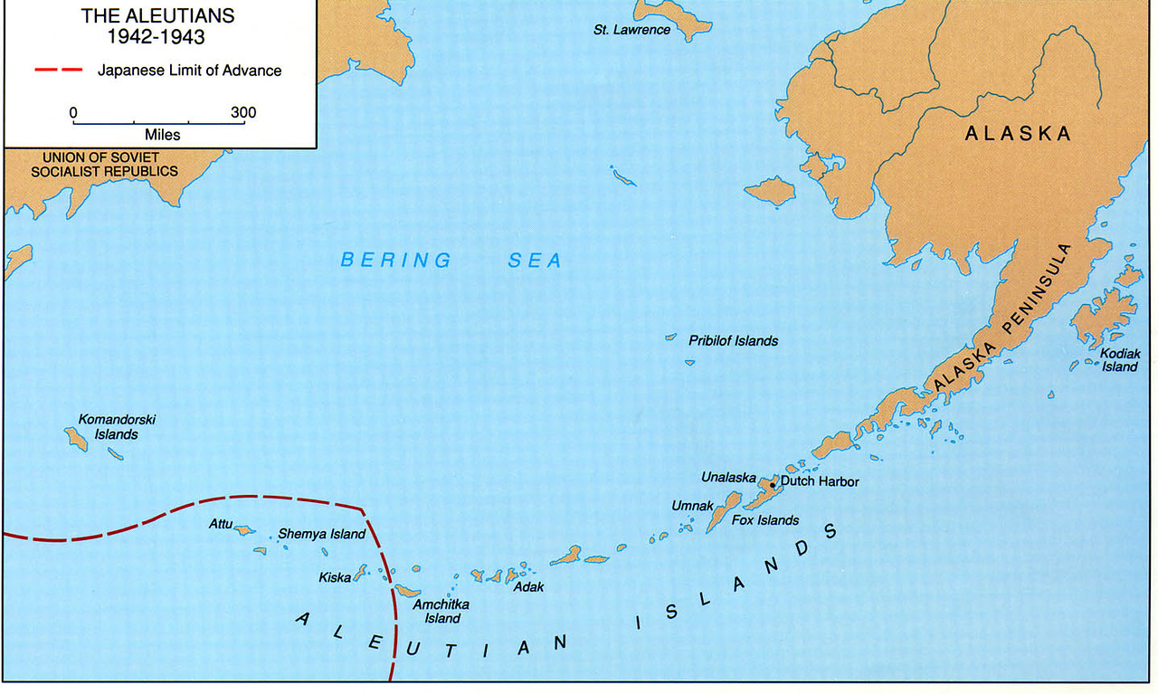 Алеутские острова на карте