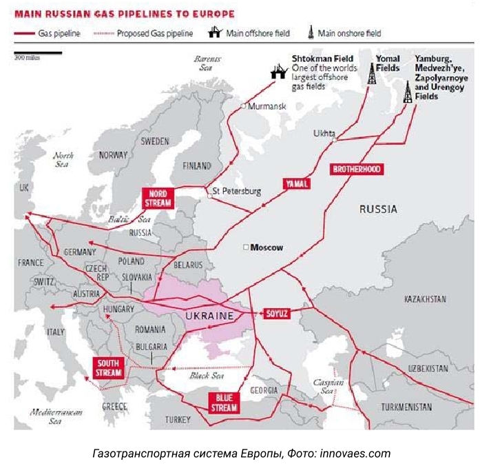 Газопроводы на карте европы схема