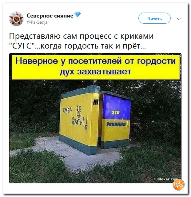 Туалет с флагом украины