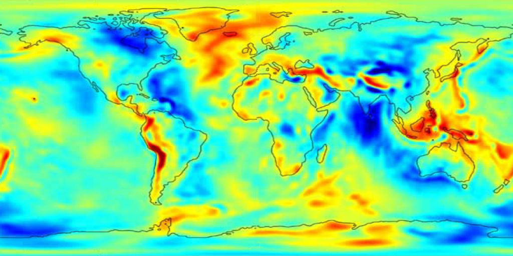 Карта гравитации земли