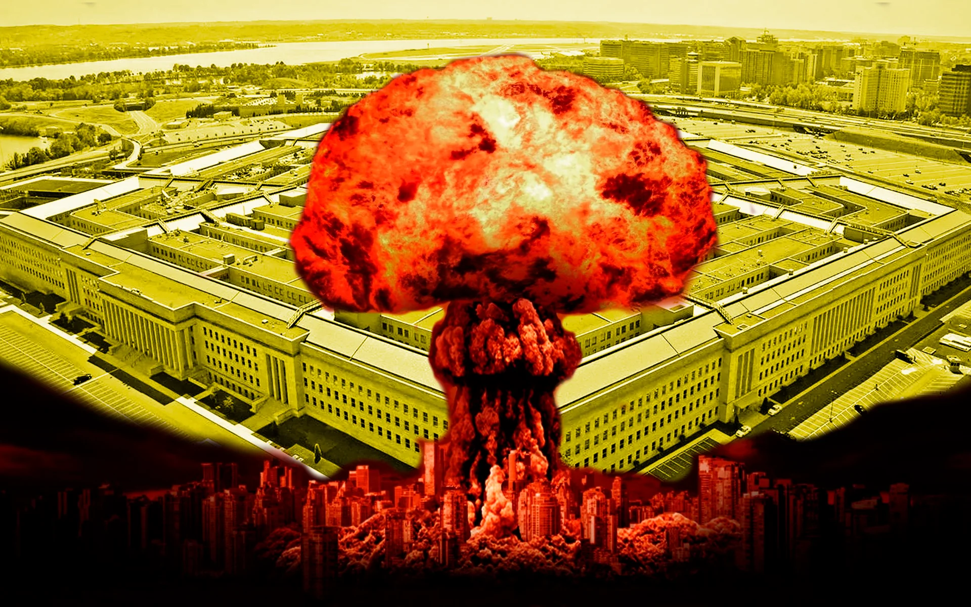 Ядерное нападение. Ядерный взрыв. Ядерный удар. Ядерный гриб. Атомный взрыв в США.