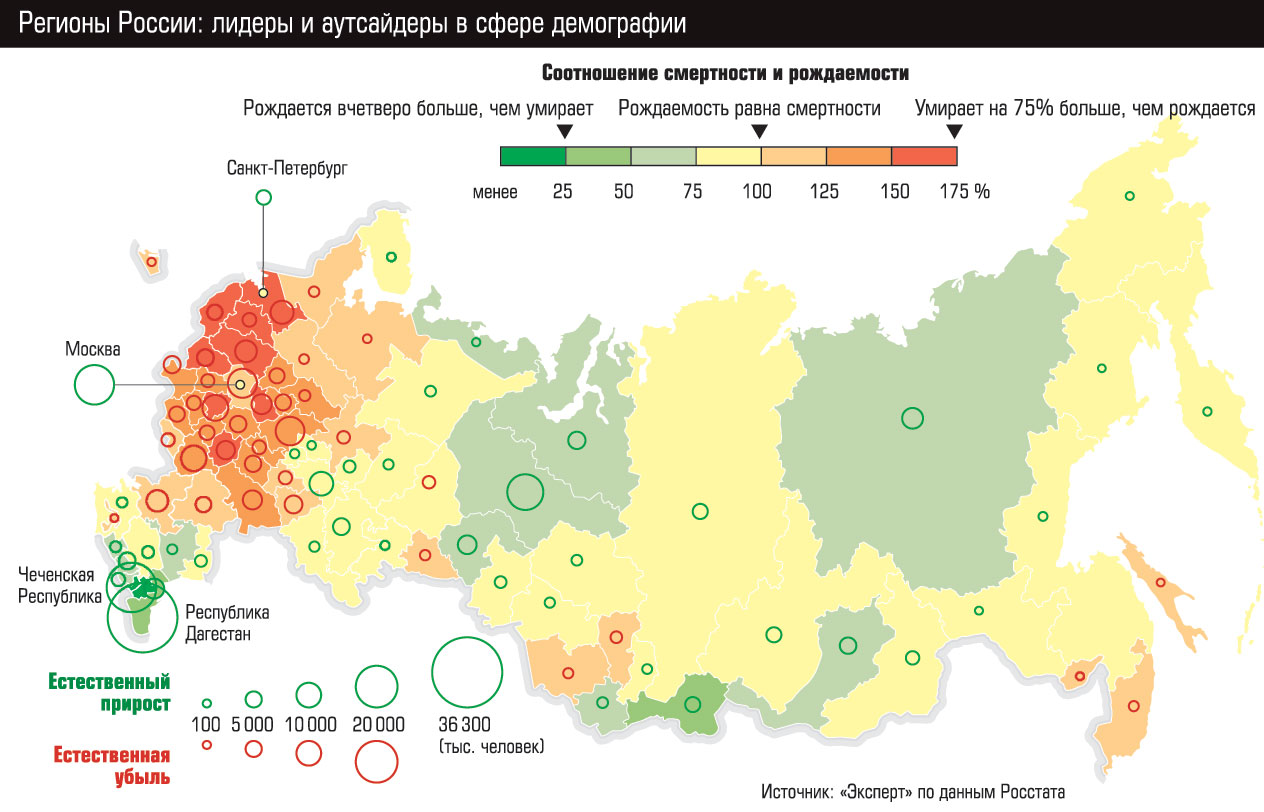 Демографическая карта рф