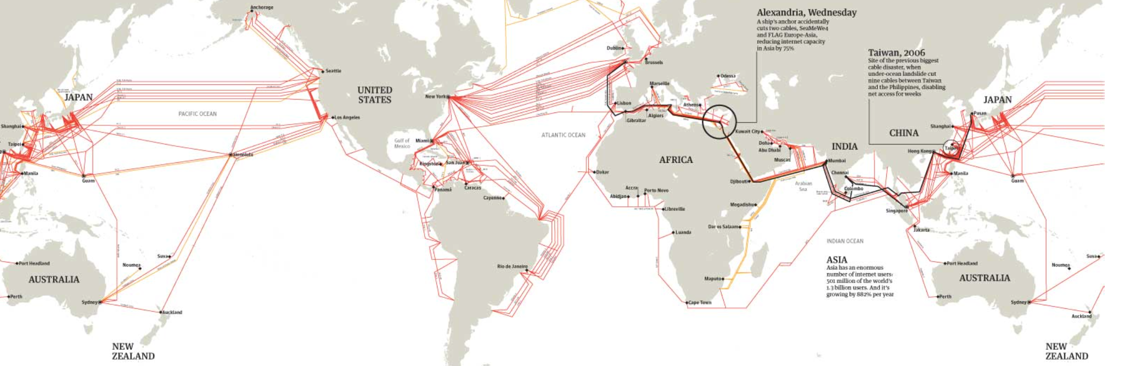 Кабели связи в красном море. Схема прокладки оптического кабеля по дну океана. Схема прокладки ВОЛС. Схема кабелей связи между континентами. Схема прокладки оптоволокна.