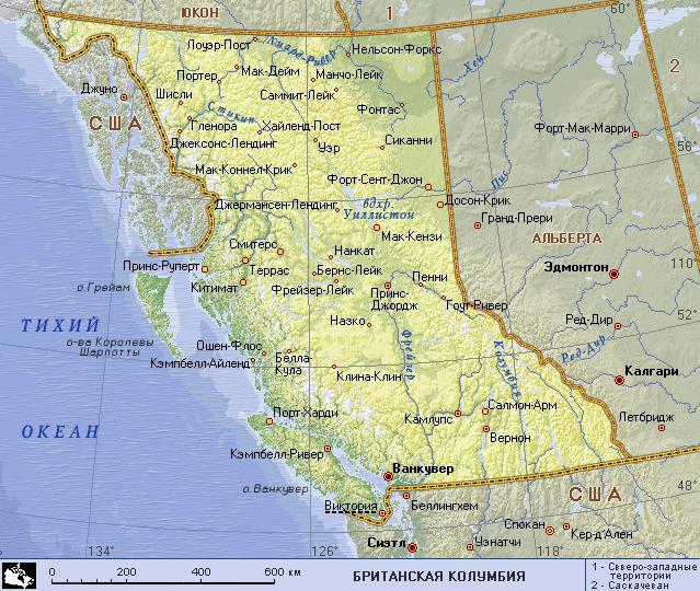 Крупнейший город провинции колумбия. Британская Колумбия Канада на карте. Провинция Британская Колумбия в Канаде на карте. Канада карта географическая провинция Британская Колумбия. Британская Колумбия карта географическая.