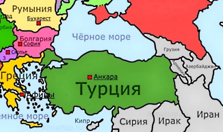 Карта границы грузии и турции на карте