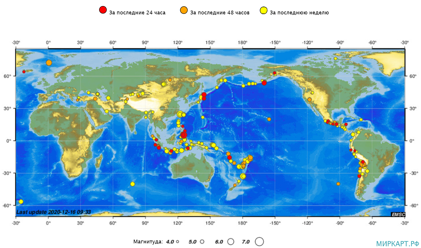 Землетрясение в мире таблица