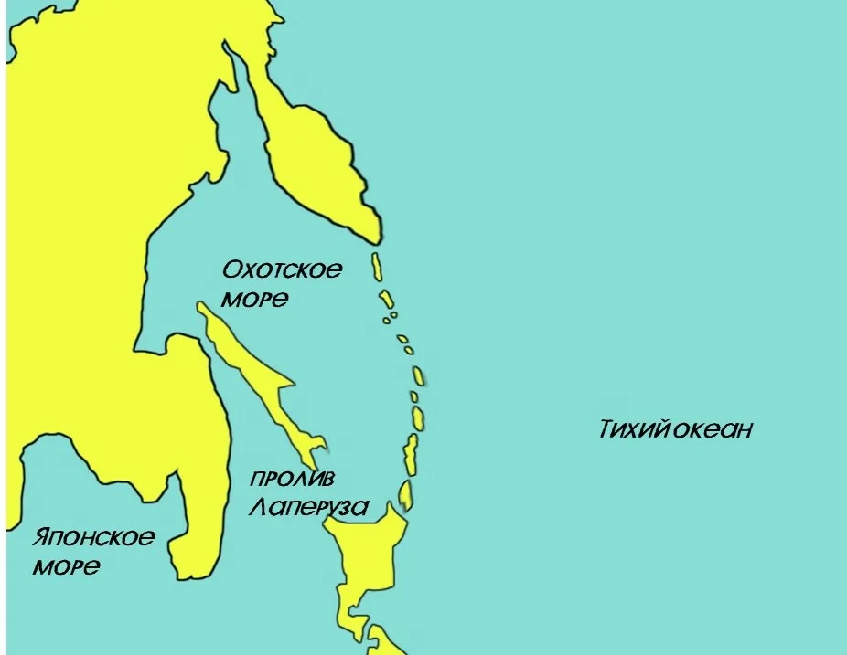 Карта пролив лаперуза с подходами