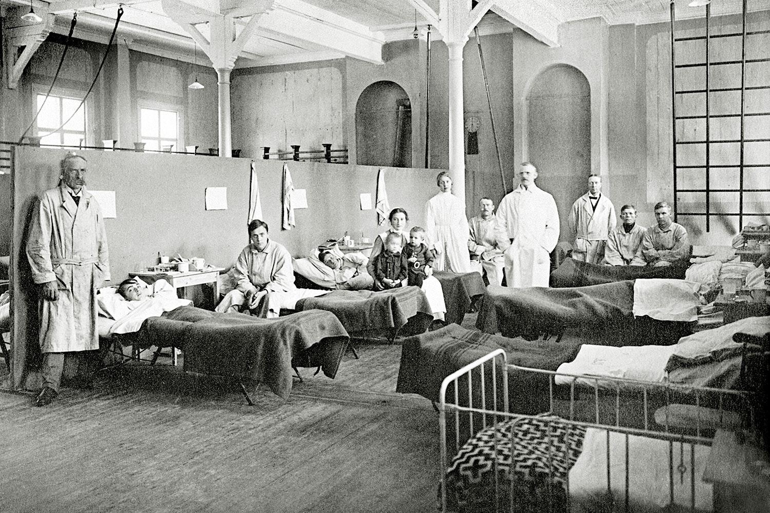 Госпиталь 666. Испанский грипп 1918. Госпиталь для больных испанкой.