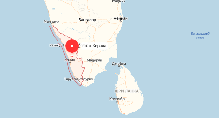 Индия Керала на карте Индии. Штат Керала на карте Индии с городами. Город Керала в Индии на карте.