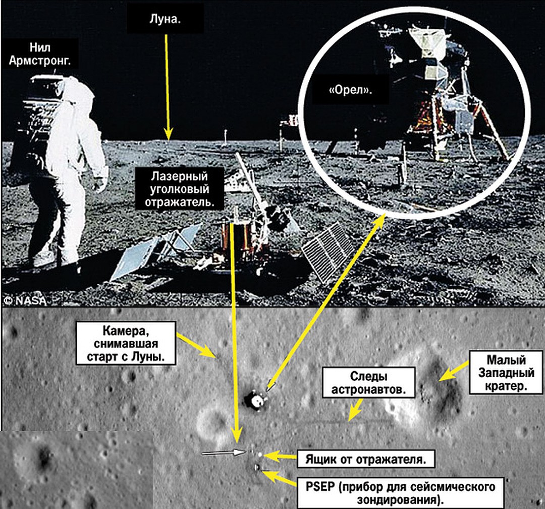 Аполлон 11 место посадки на карте Луны