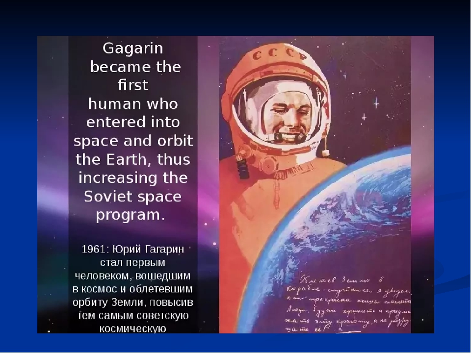 Гагарин на английском кратко. День космонавтики презентация. Слова Гагарина в космосе.