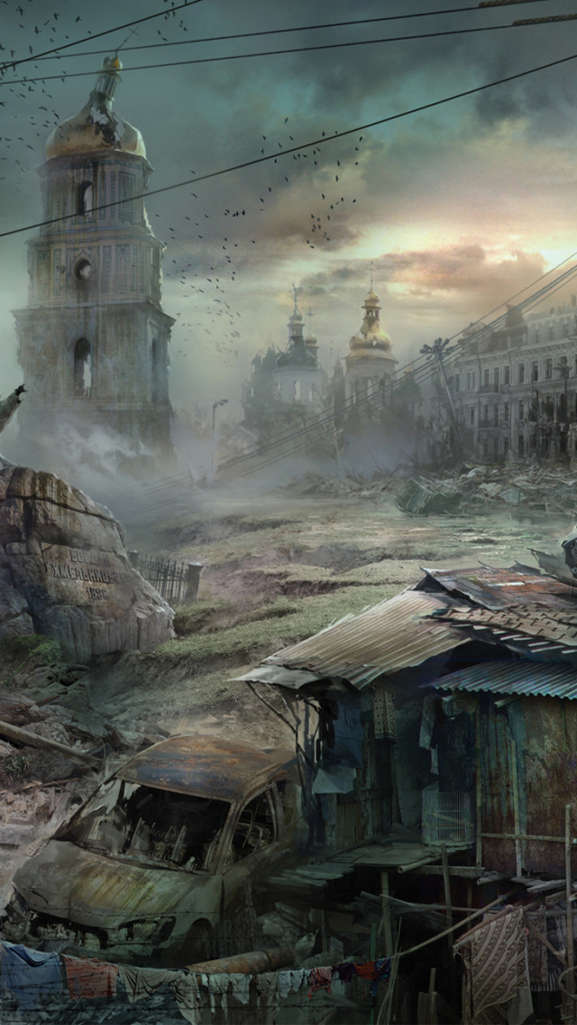 Россия после ядерной. Город после апокалипсиса. Разрушенный город.