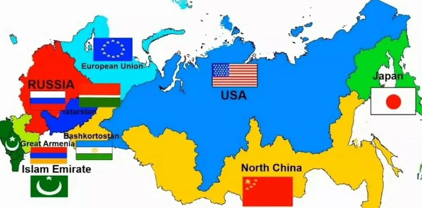 Ни одна страна в мире. Карта раздела России американцами. Карта раздела России 2022. Карта разделения России. Карта России в 2050 году.