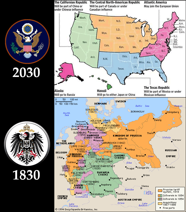 Карта развала сша