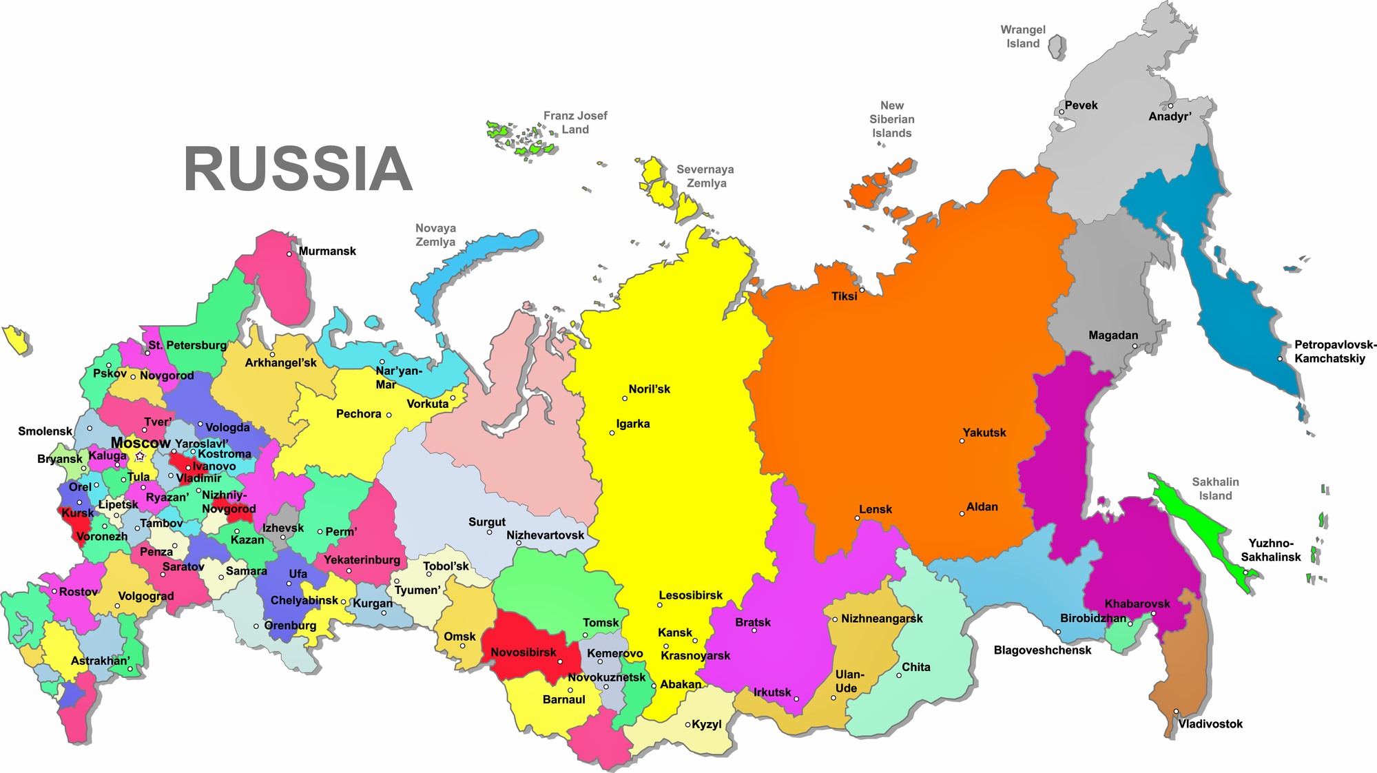 Карты россии страны и столицы