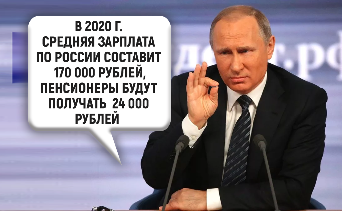 Зарплата 2700 долларов. Обещания Путина к 2020 году.