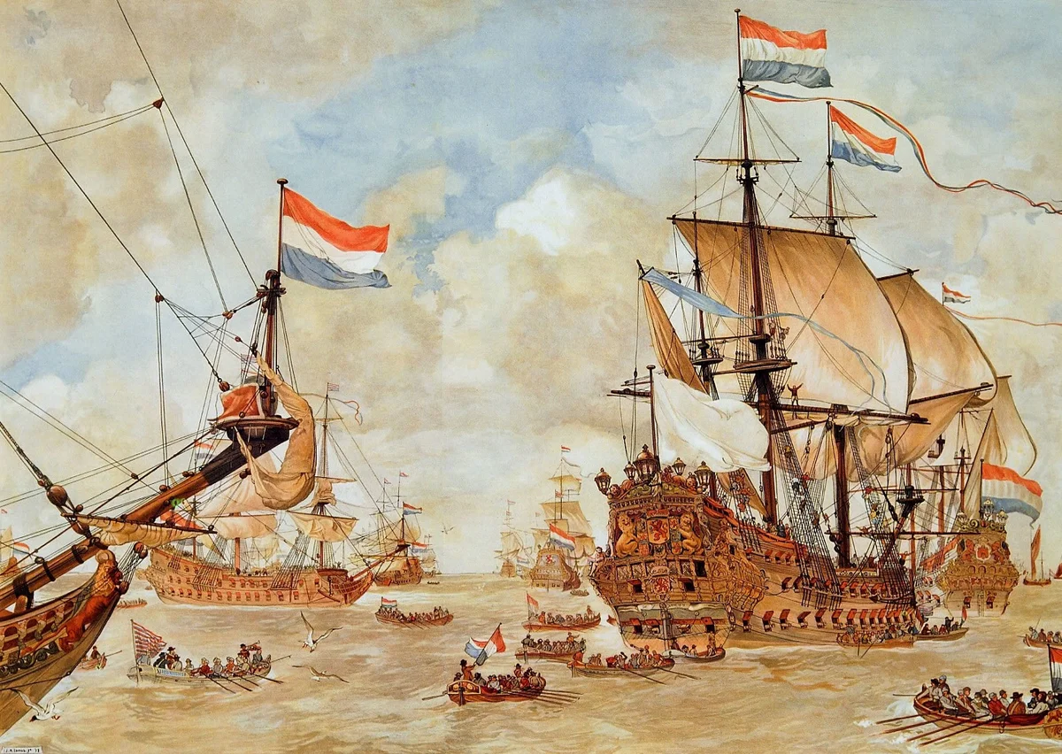 Флот Нидерландов 17 века. Ван де Вельде парусники 17 века. Флот Голландии. XVII век. Виллем Ван де Вельде - голландские парусники..