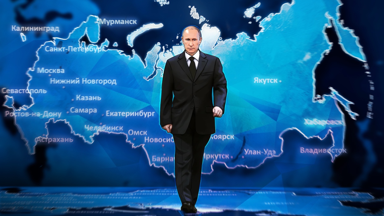 Запад угрожает россии. Россия на фоне Путина.