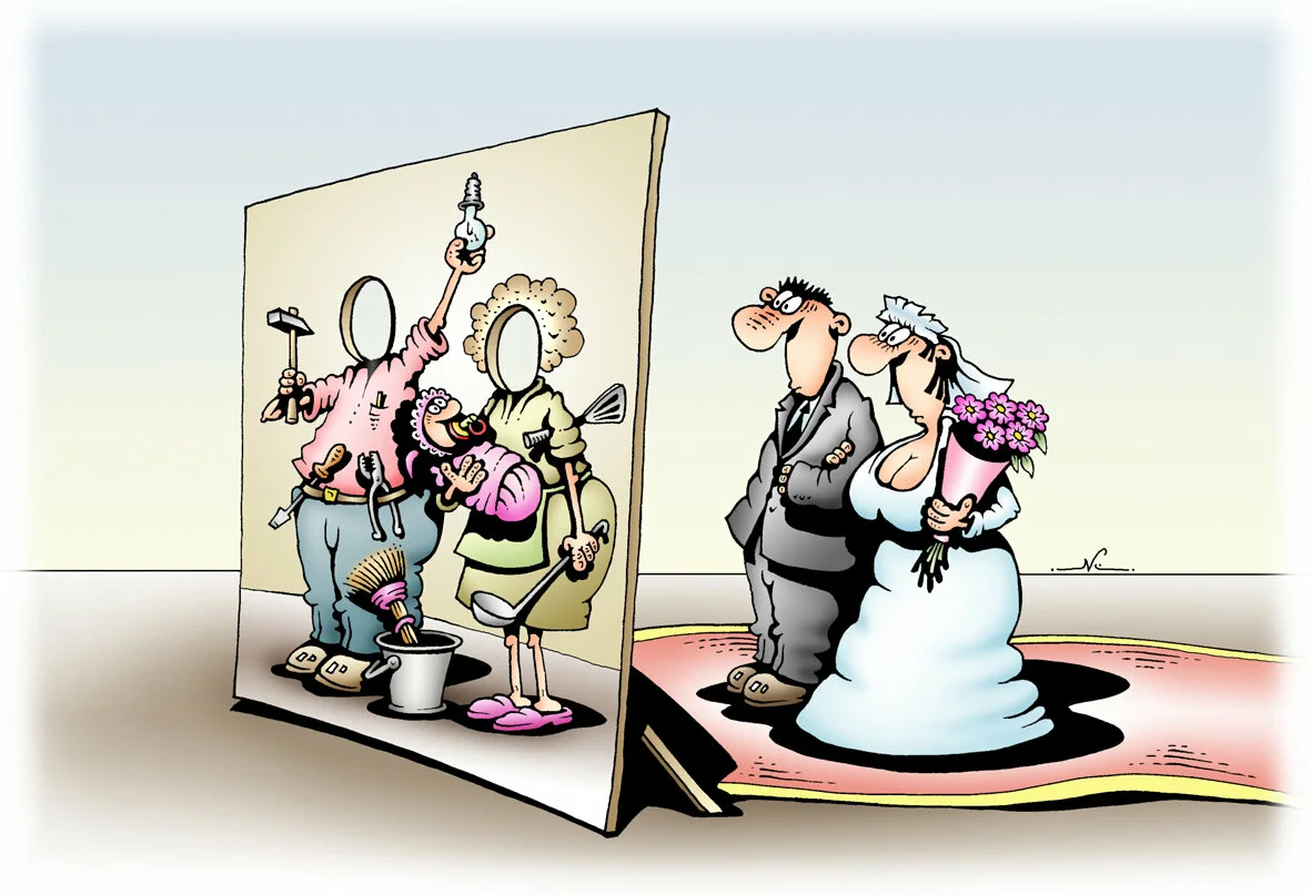 Женитьба карикатура