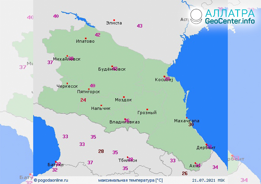 Рославль погода карта