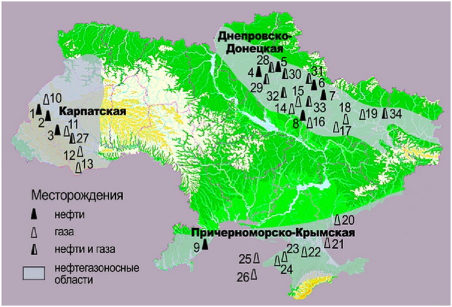 Карта газа на украине