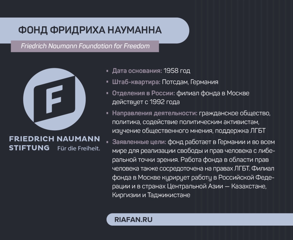 Фонд Науманна занимается деструктивной деятельностью в России - ФАН