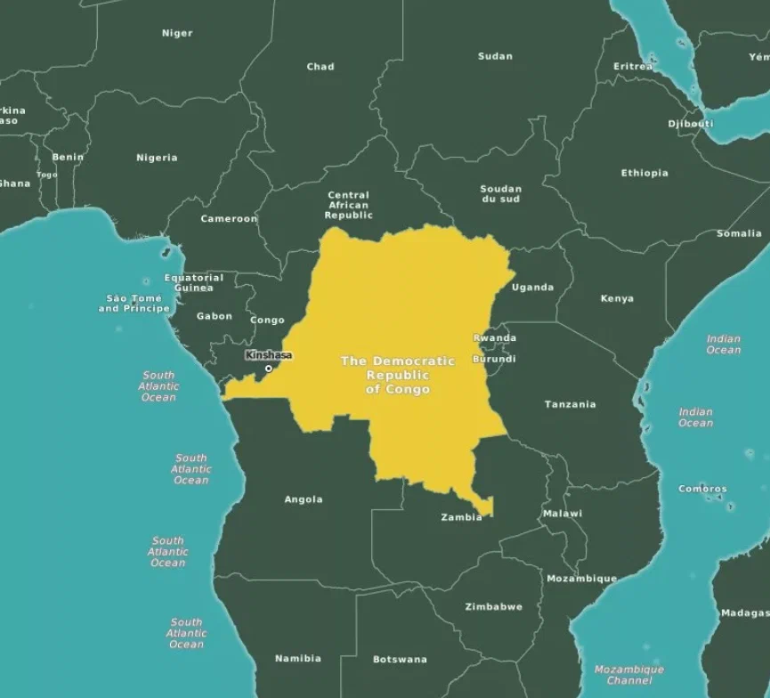 Какая демократическая республика конго. Демократическая Республика Конго на карте. Демократическая Республика Конго на карте Африки. Конго политическая карта.