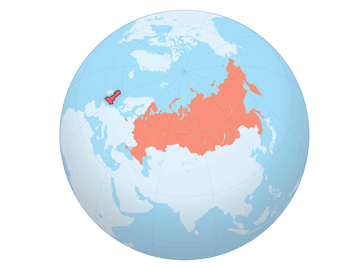 Карта россии на шаре