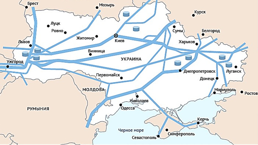 Карта украинской гтс