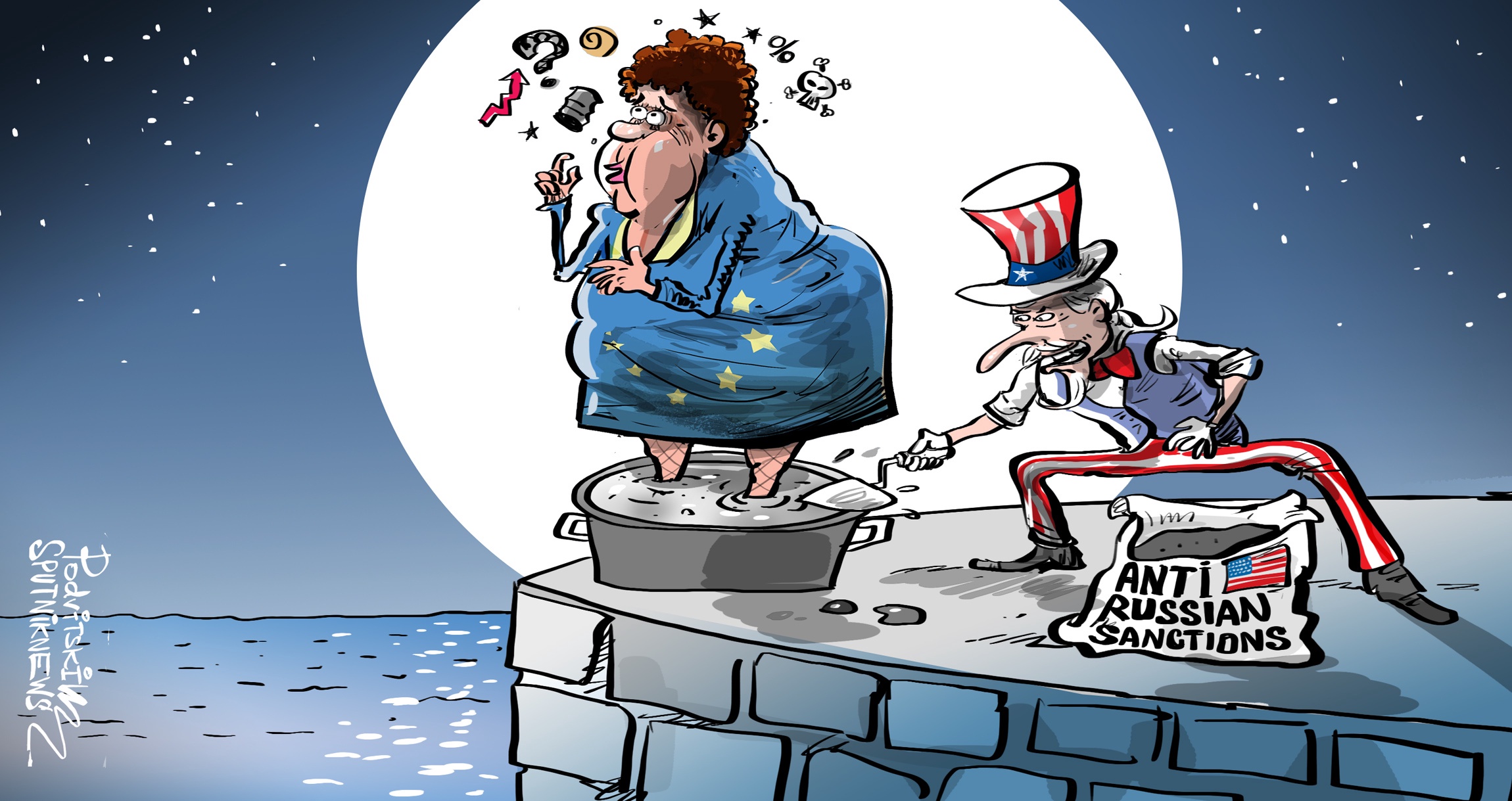 Санкции против человека. Американские карикатуры. Европейские карикатуры. Карикатуры на США.