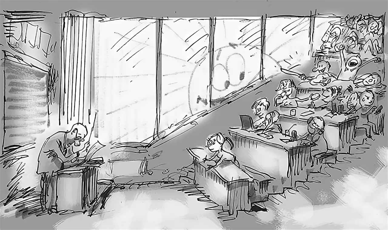 Истории из будней. Карикатура на школьную тему. Карикатура для преподавателей вуза. Лекция карикатура. Профессор карикатура.