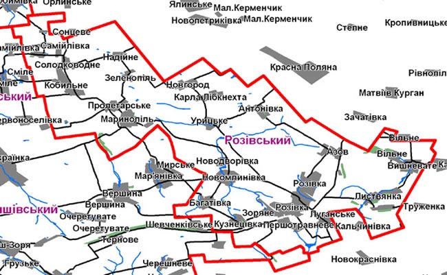 Границы запорожской области карта