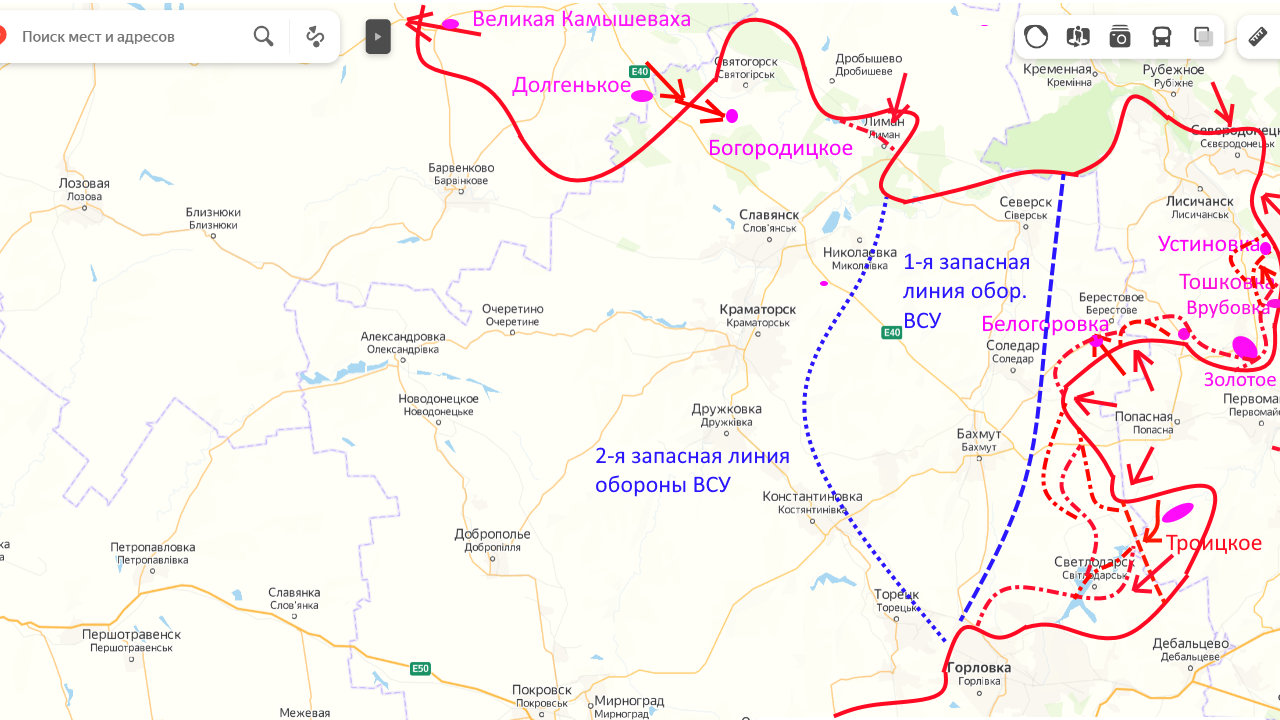 Карта линия обороны