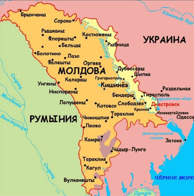 Карта молдова россия