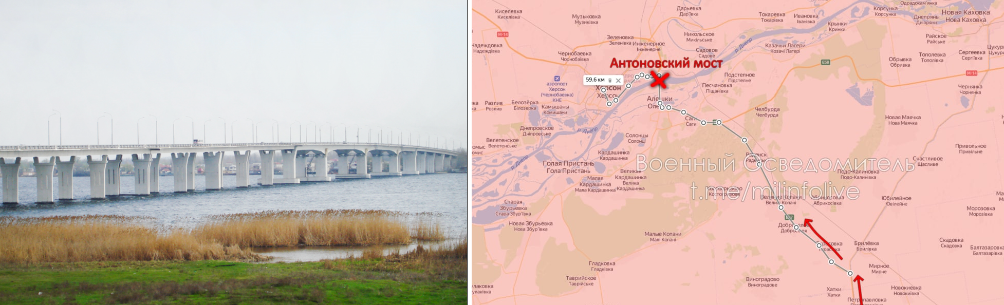 Антоновский мост на карте