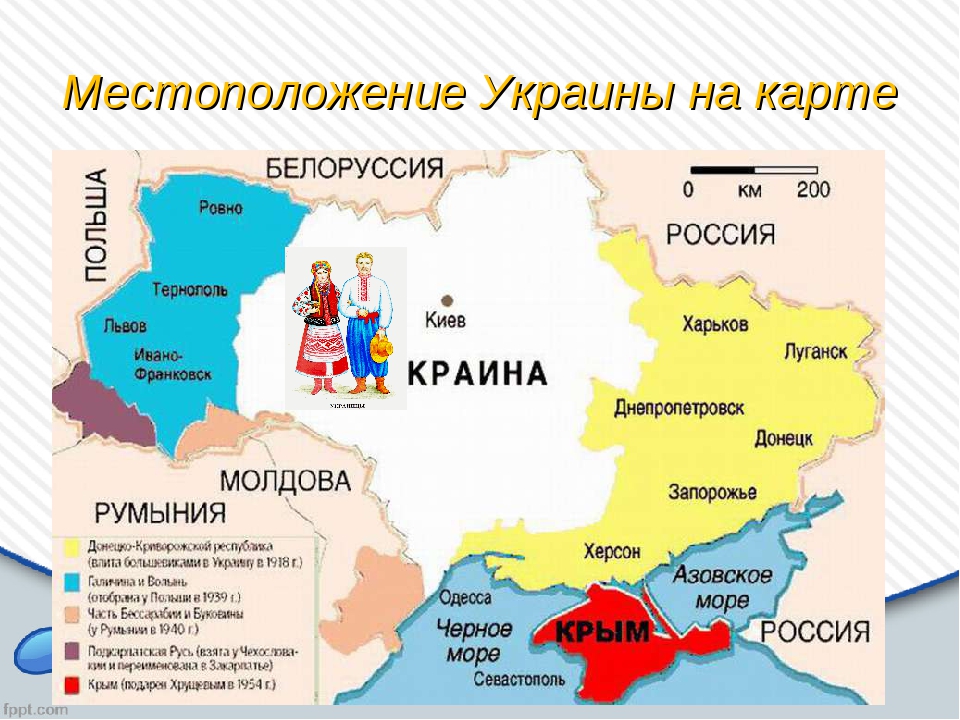 Местоположение украины