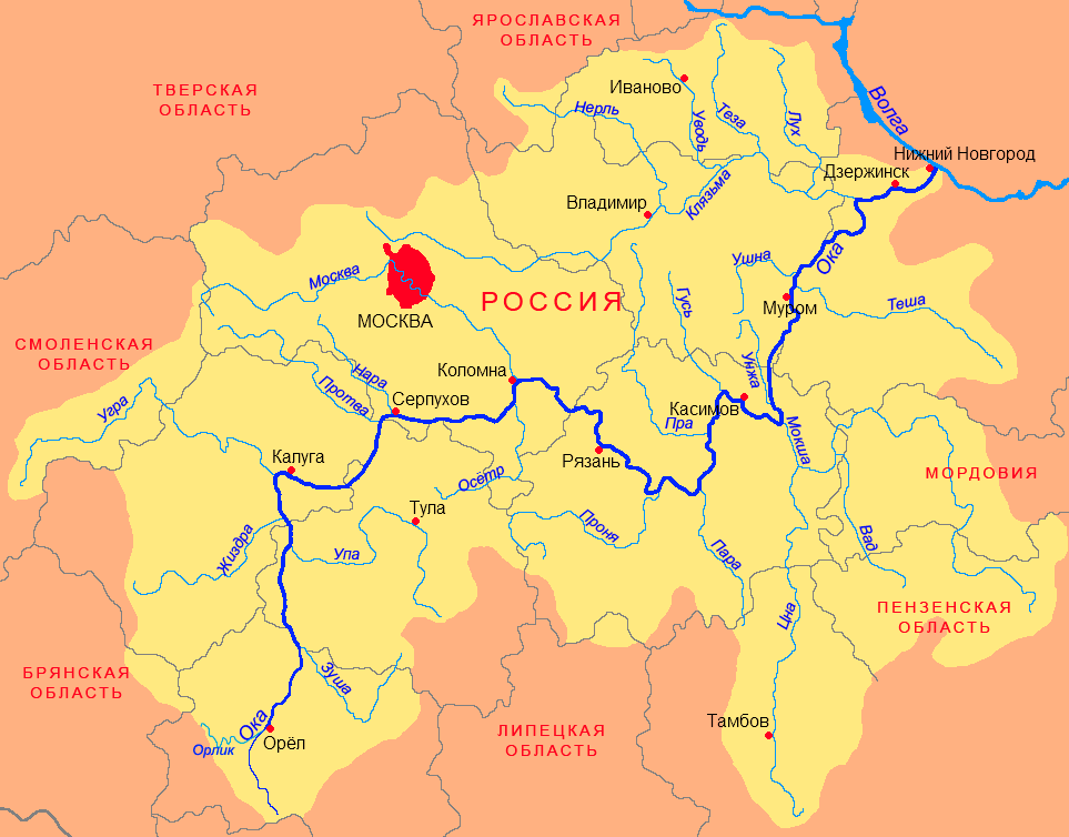 Территория аки. Река Ока на карте России Исток и Устье. Бассейн реки Ока. Бассейн реки Ока на карте с притоками. Бассейн реки Ока на карте.