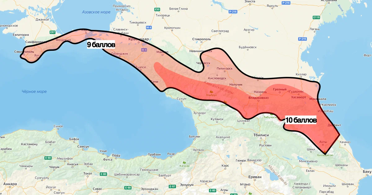 Карта сейсмоопасных зон турции