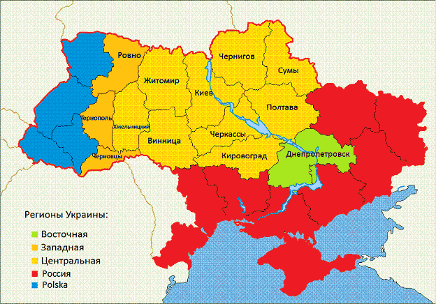 Карта восточной украины подробная